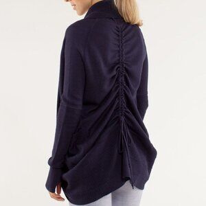 Lululemon ReversibleTransformation Wrap Deep Indigo/White Open Cardigan Size S